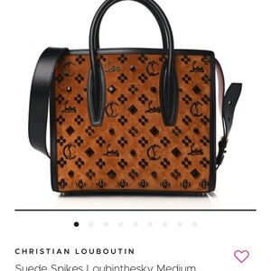 Christian Louboutin Tan Suede Satchel with Black Accents. Limited edition